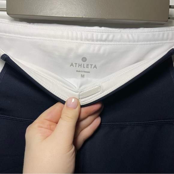 Athleta women's blue white Precision active 7/8 ankle tight leggings in size S - Picture 7 of 10